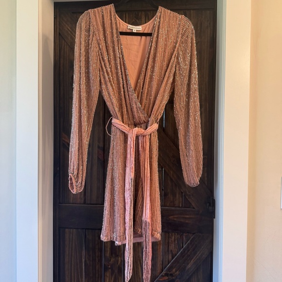 Karina Grimaldi Garda beaded mini dress with velvet belt - Picture 4 of 8